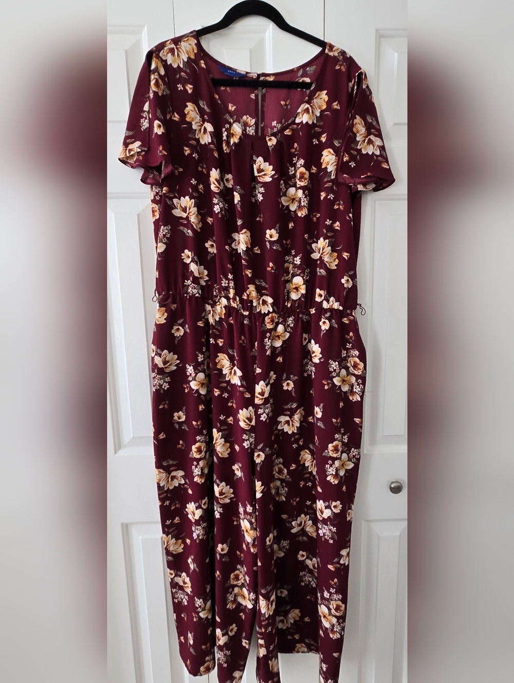 Apt. 9 Burgundy Floral Jumpsuit